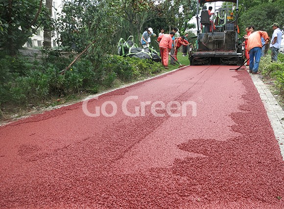 Red color asphalt project in kunshan