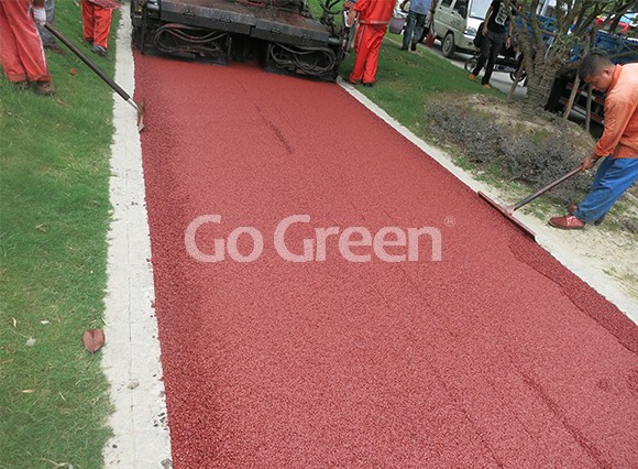 Red color asphalt project in kunshan