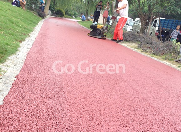 Red color asphalt project in kunshan