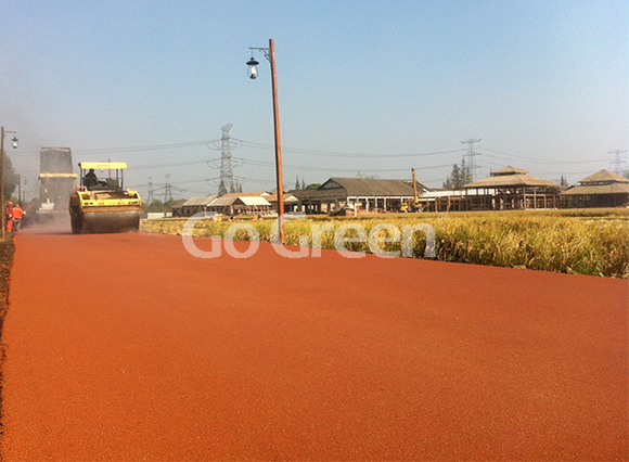 Orange Hot Mix Colored Asphalt Project in Zhejiang