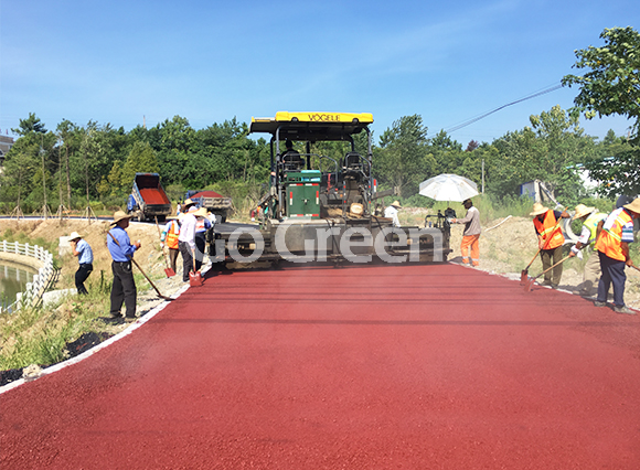 Red Hot Mix Color Asphalt Project in Huangshi City