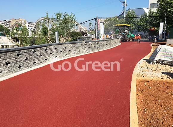 Red Hot Mix Color Asphalt Project in Huangshi City