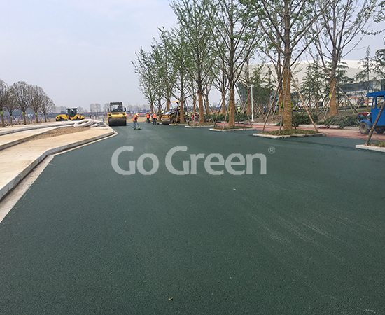 Yellow and Green Color Asphalt in Jiangsu Exhibition Hall