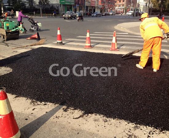 Go green cold asphalt for instant road repair