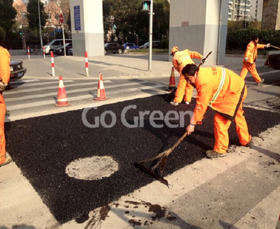 Go green cold asphalt for instant road repair