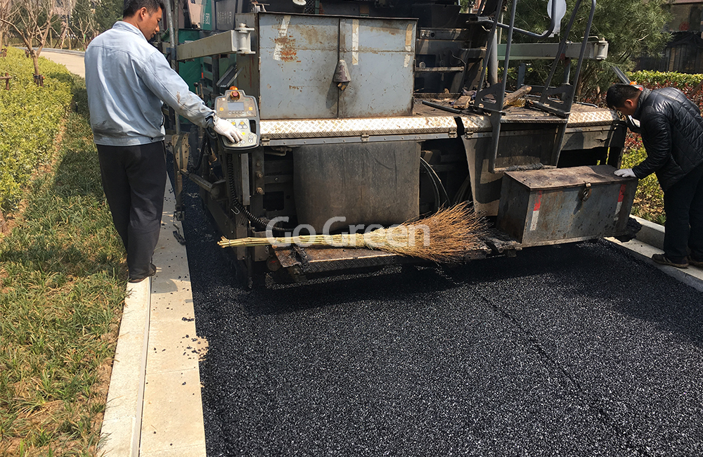 Black Porous Asphalt Applied on Residential Road