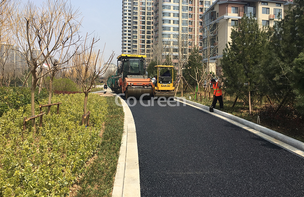 Black Porous Asphalt Applied on Residential Road