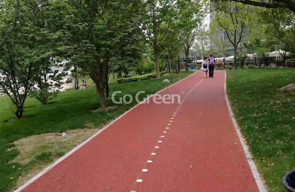 The Bund Red Porous Asphalt Pavement Project Completed Successfully