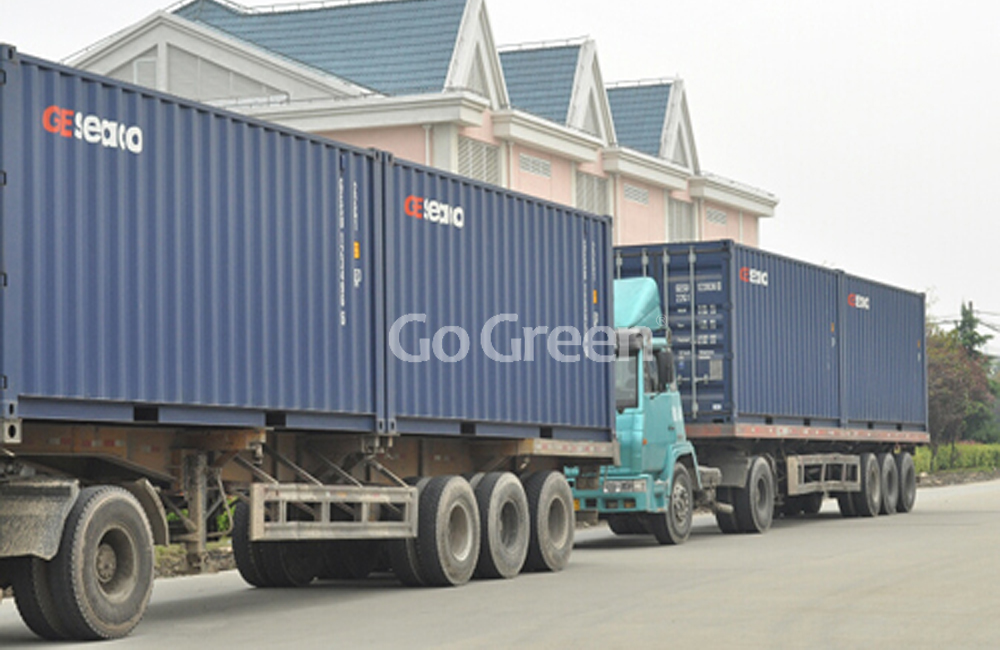 Bagged cold mix asphalt container loading
