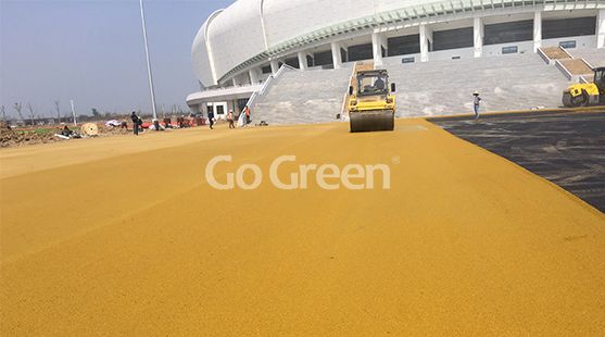 Yellow and Green Color Asphalt in Jiangsu Exhibition Hall