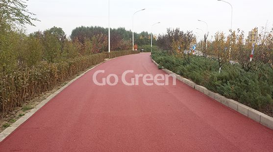 Red Color Warm Mix Colored Asphalt Project