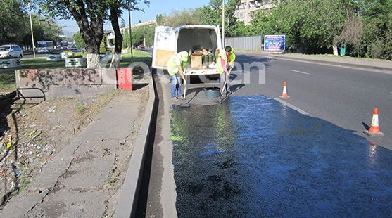 Asphalt pavement sealer project in Kazakhstan