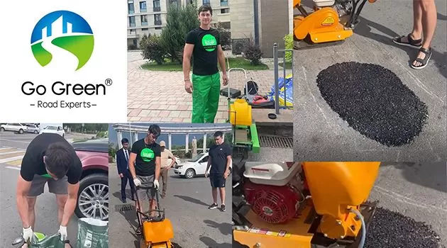 Go Green Superior Cold Asphalt Applied to Kazakhstan Municipal Road Maintenance Project