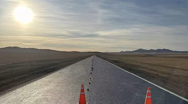 Go Green Asphalt Pavement Sealer Project in Mongolia