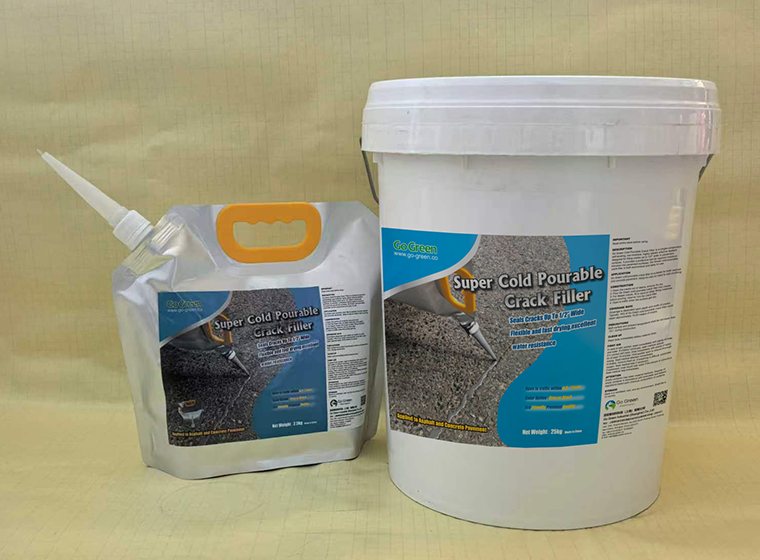 Silicone type crack sealant for asphalt pavement repair, offering flexible, durable protection