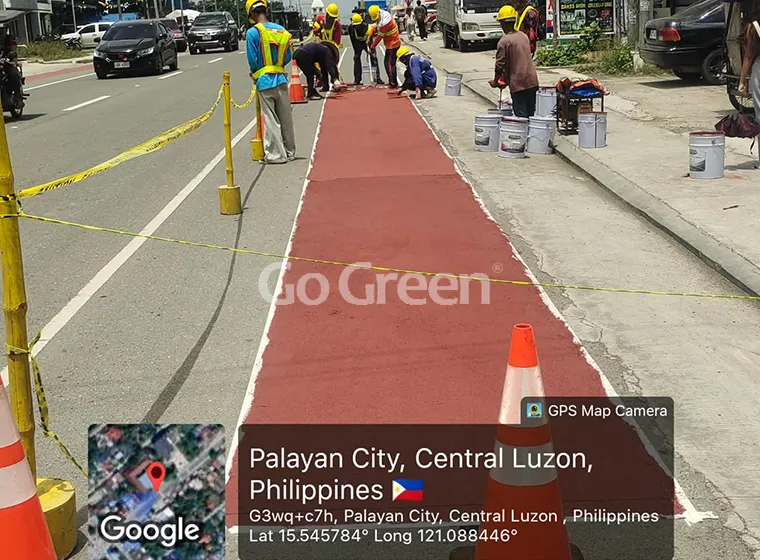 From Manila to Luzon: Go Green Color Polymer Slurry Mixture Completes Another 19,000 sqm Colored Bike Lane Project in the Philippines